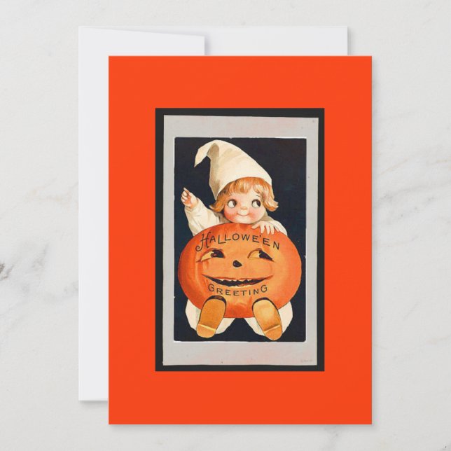 Lycklig Pumpkin Halloween-inbjudan Inbjudningar (Framsida)