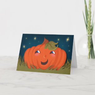 Lycklig Pumpkin Halloween-kort Kort