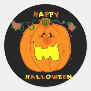 Lycklig Pumpkin Runt Klistermärke