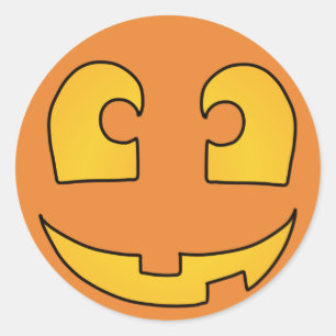 Lycklig Pumpkin Runt Klistermärke