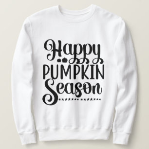 Lycklig Pumpkin Season med Höst löv pumpor Lång Ärmad Tröja