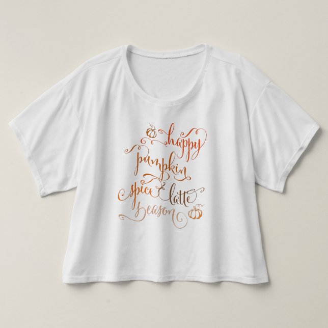Lycklig Pumpkin Spice Latte Season Tee Shirt (Design framsida)