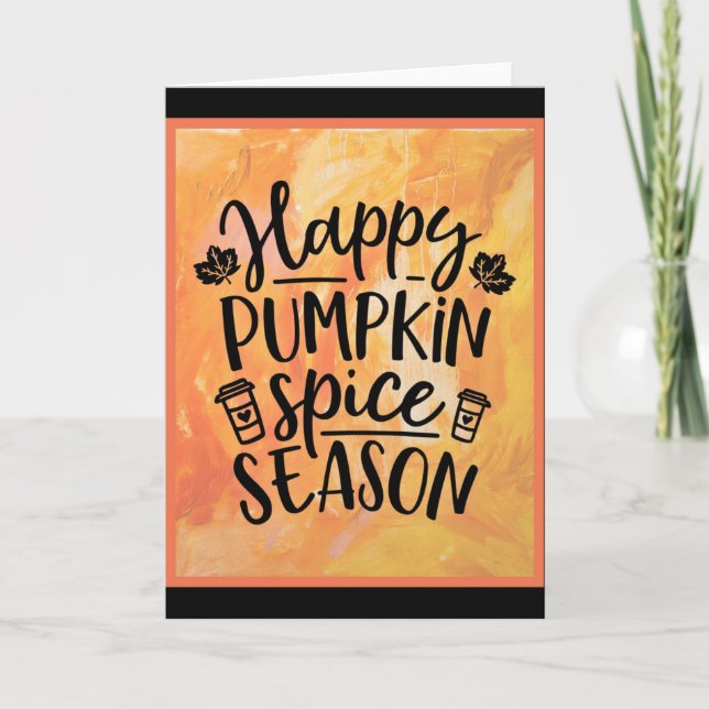 Lycklig Pumpkin Spice Season Cute Fall Kort (Framsida)