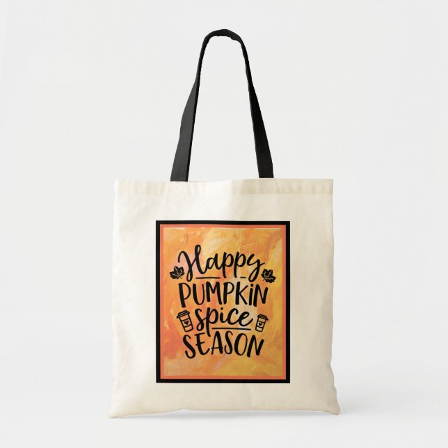 Lycklig Pumpkin Spice Season Cute Fall Tygkasse (Framsidan)