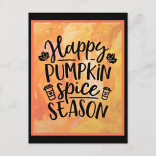 Lycklig Pumpkin Spice Season Cute Fall Vykort