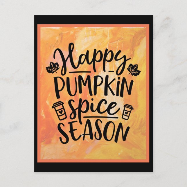 Lycklig Pumpkin Spice Season Cute Fall Vykort (Framsida)