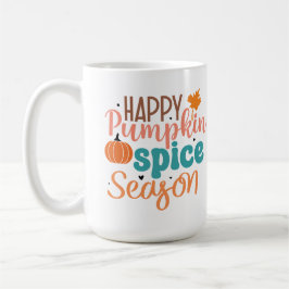 Lycklig Pumpkin Spice Season Fall Typography Kaffemugg