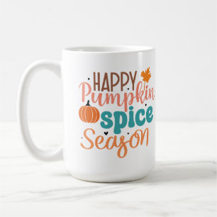 Lycklig Pumpkin Spice Season Fall Typography Kaffemugg