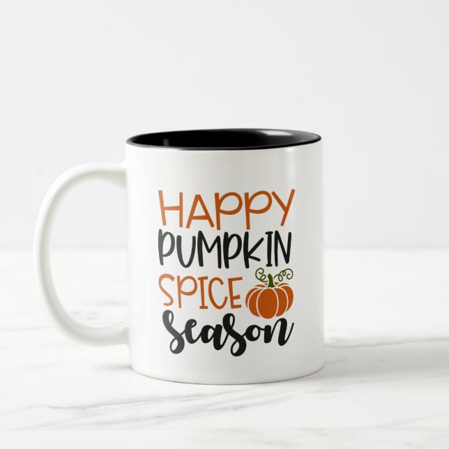 Lycklig Pumpkin Spice Season - hösten Två-Tonad Mugg (Vänster)
