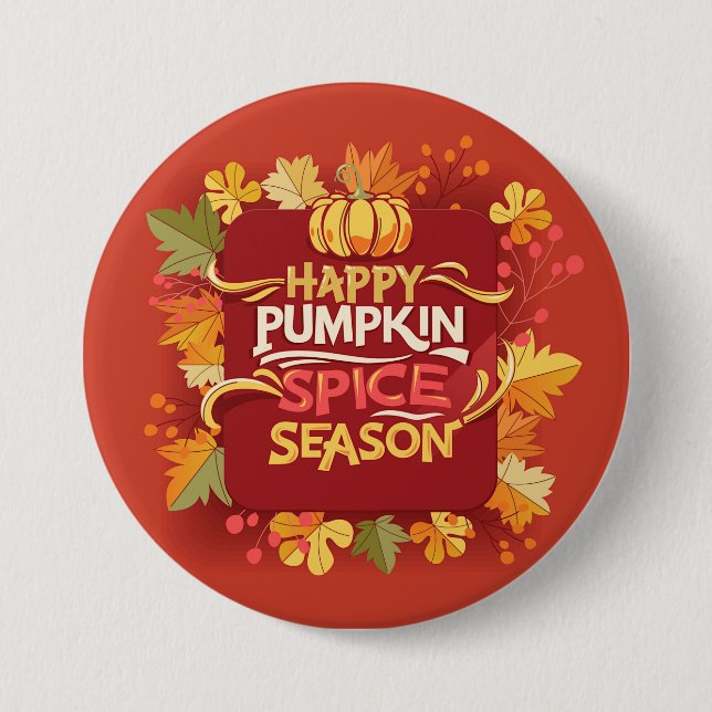 Lycklig Pumpkin Spice Season Knapp (Framsida)