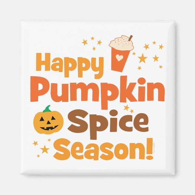 Lycklig Pumpkin Spice Season Magnet (Framsidan)