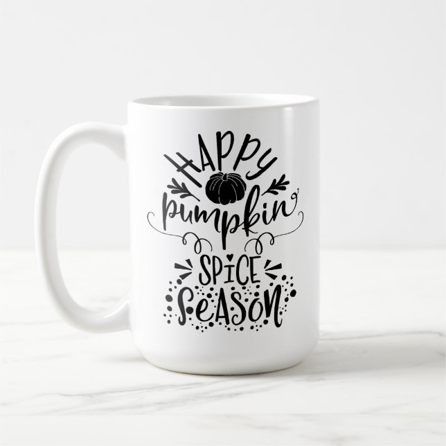 LYCKLIG PUMPKIN SPICE SEASON MED ORANGE PUMPKIN KAFFEMUGG (Vänster)