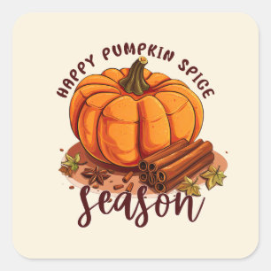 Lycklig Pumpkin Spice Season - Mysiga hösten Vibes Fyrkantigt Klistermärke
