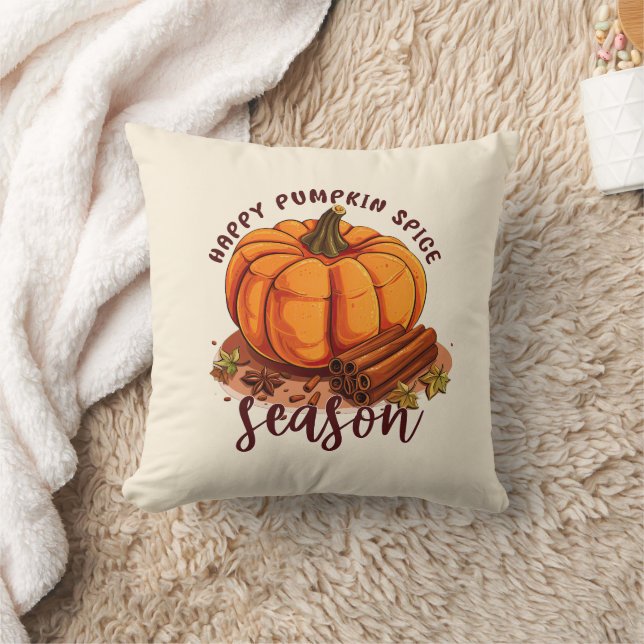 Lycklig Pumpkin Spice Season - Mysiga hösten Vibes Kudde (Filt)