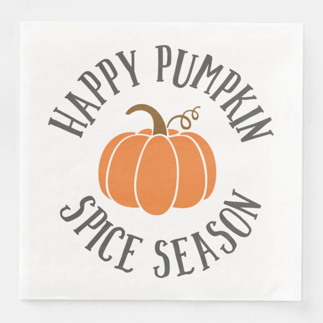 Lycklig Pumpkin Spice Season Pappersservett (Framsida)