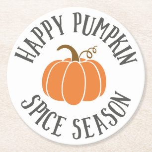 Lycklig Pumpkin Spice Season Underlägg Papper Rund