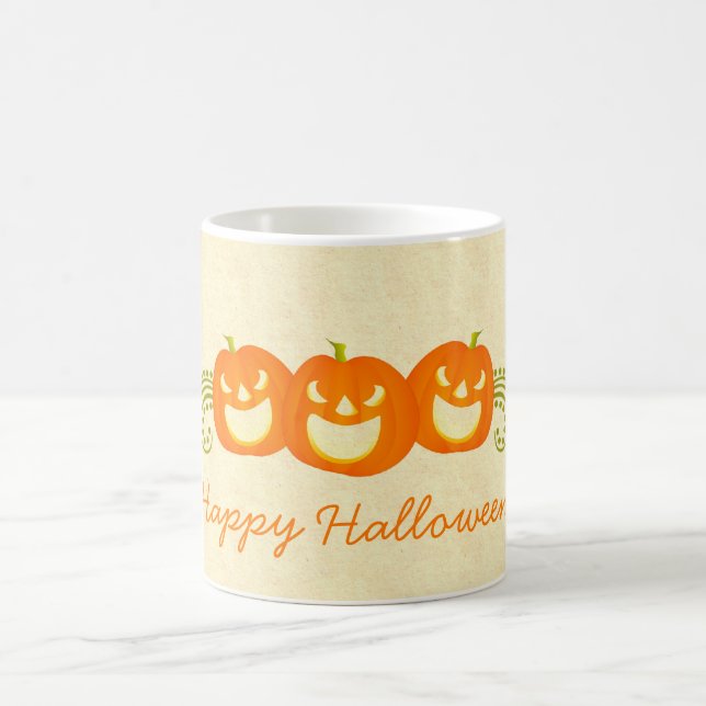 Lycklig Pumpkin Swirls Halloween Mugg (Center)