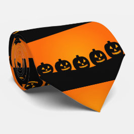 Lycklig Pumpkins Black på Orange Tie Slips