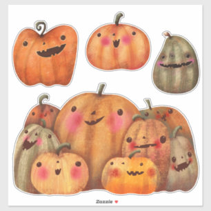 Lycklig Pumpkins Collection - Cute Halloween Klistermärken