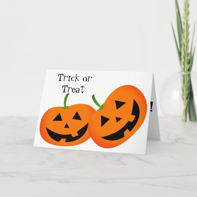 Lycklig Pumpor, Halloween-mappat gratulationskort Kort (Framsida)