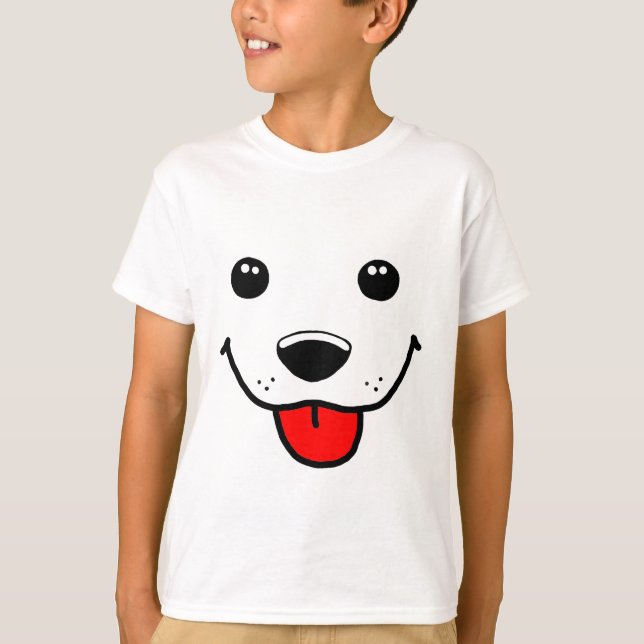 Lycklig Puppy Ansikte Tee Shirt (Framsida)