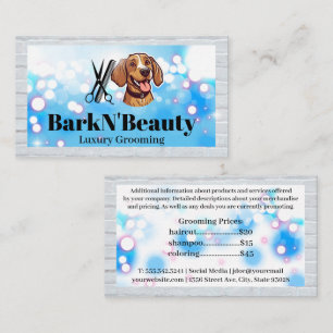 Lycklig Puppy Grooming Verktyg Bokeh Visitkort