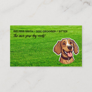 Lycklig Puppy Park Grass Hund Tassar Visitkort