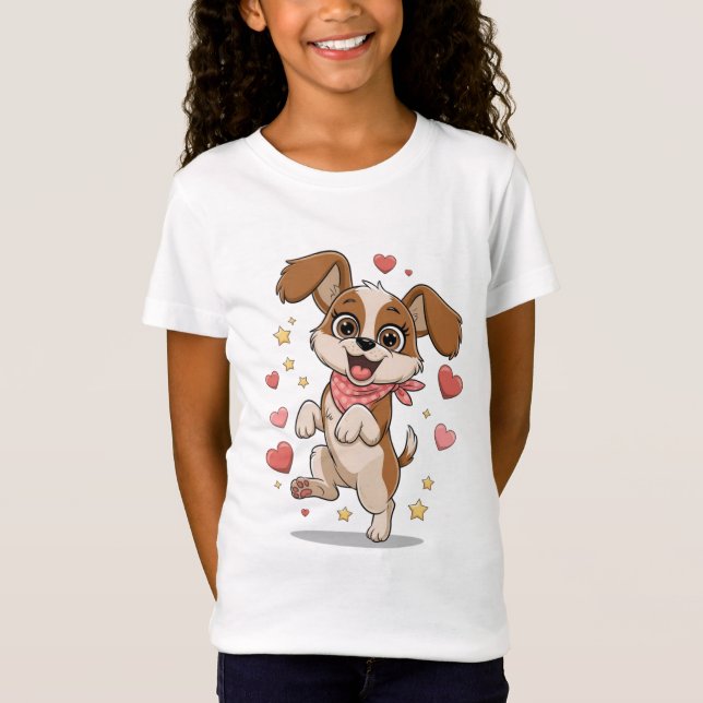 Lycklig Puppy T Shirt (Framsida)