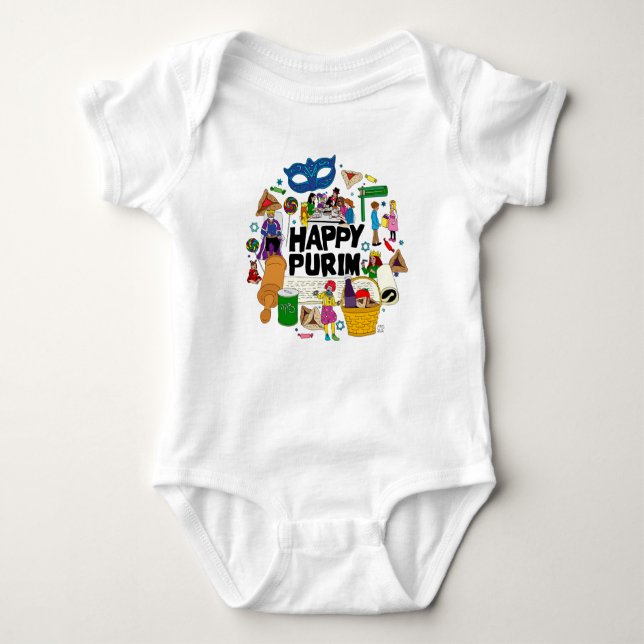 Lycklig Purim - Baby T Shirt (Framsida)