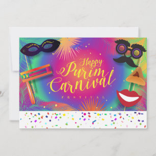 Lycklig Purim Carnival Julkort