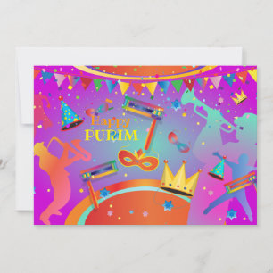 Lycklig Purim Carnival Party Julkort