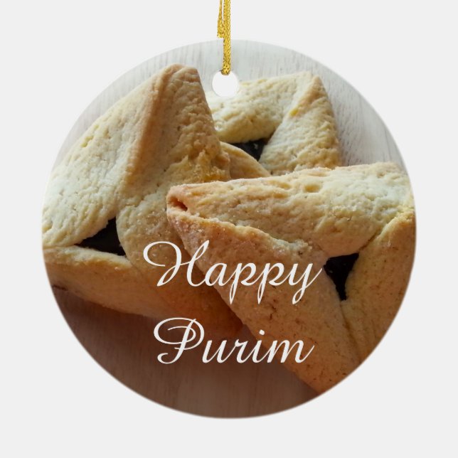 Lycklig Purim Ceramic Ornament (Baksidan)