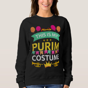 Lycklig Purim Costume Idea Cute Mask Hebrew Jewish T Shirt