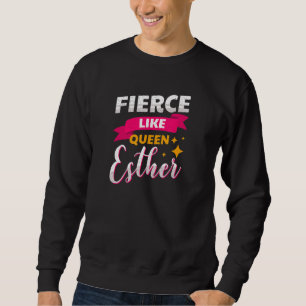 Lycklig Purim Costume Idea Queen Esther Hebrew Jew Lång Ärmad Tröja