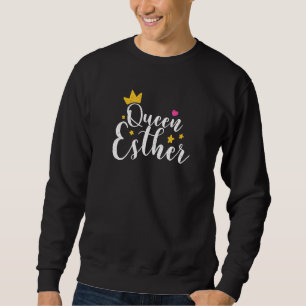Lycklig Purim Costume Idea Queen Esther Hebrew Jew Lång Ärmad Tröja