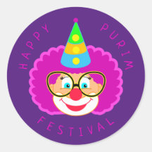 Lycklig Purim Festival Funny Clown Kids Party