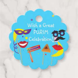 Lycklig Purim Festival Kids Party Helgdag Gifts Gåvor Etiketter