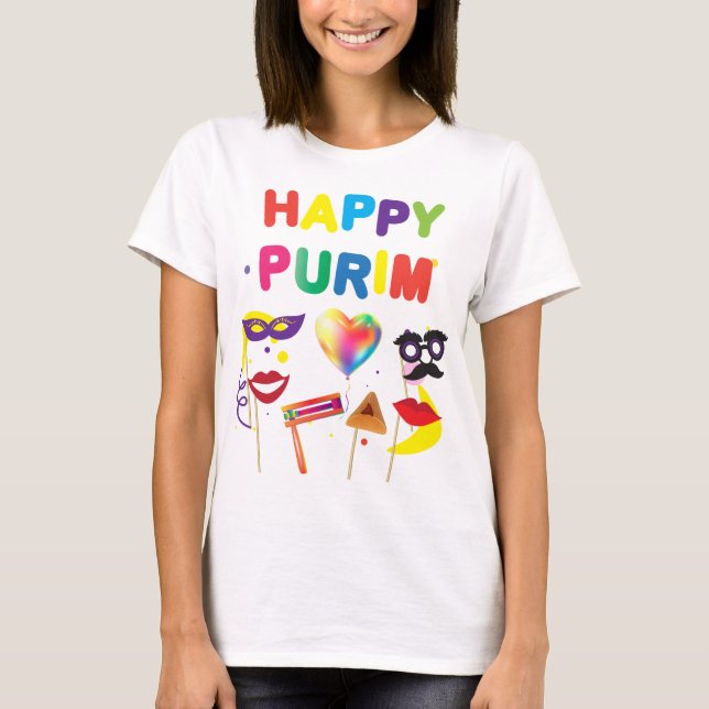 Lycklig Purim Festival Kids Party Helgdag Gifts T Shirt (Framsida)