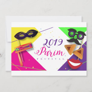 Lycklig Purim Festival Kids Party Julkort