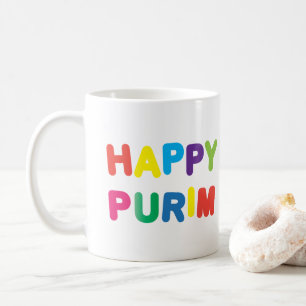 Lycklig Purim Festival Kids Party Mönster Kaffemugg