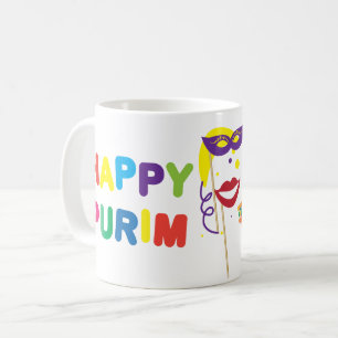 Lycklig Purim Festival Kids Party Mönster Kaffemugg