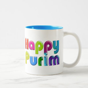 LYCKLIG PURIM-funkygåva Två-Tonad Mugg
