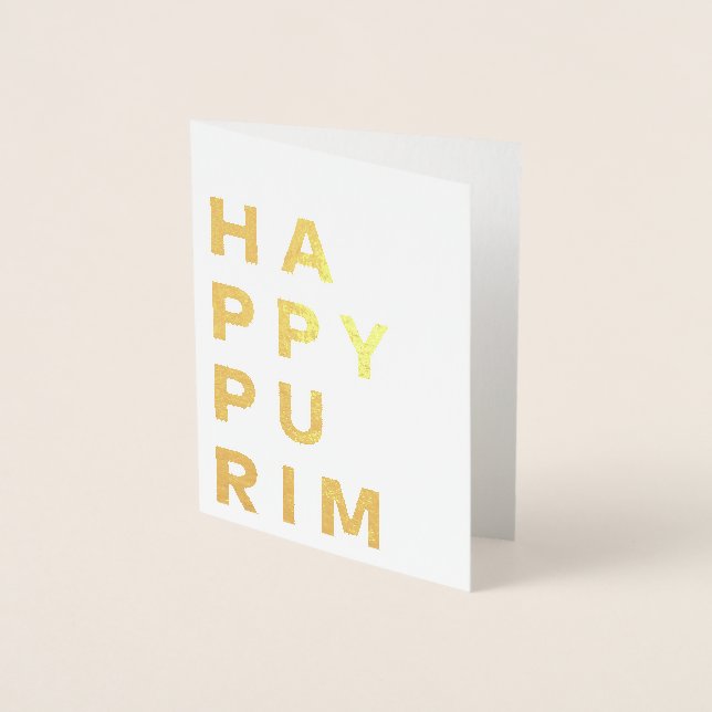 Lycklig Purim Gold Foil Folierat Kort (Framsida)