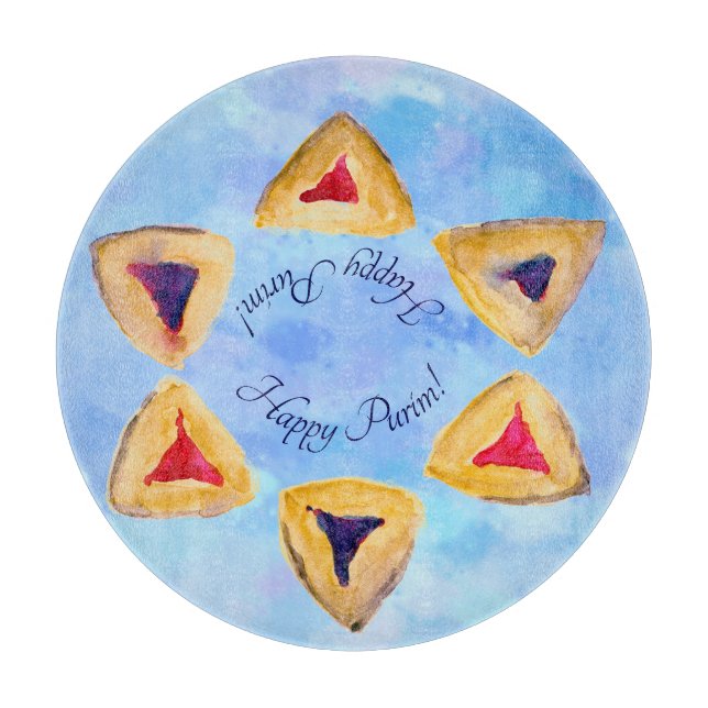 Lycklig Purim Hamantaschen Serving och (Framsidan)