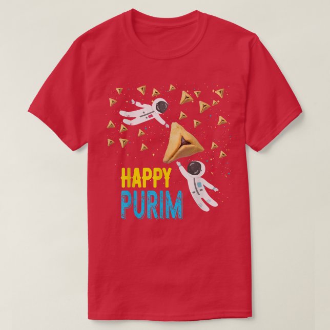 Lycklig Purim Jewish Funny Hamantaschen Gift Purim T Shirt (Design framsida)