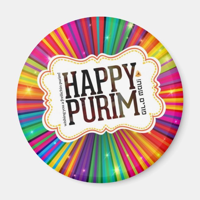 lycklig purim magnet (Framsidan)