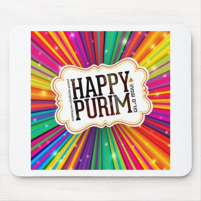 lycklig purim musmatta (Framsidan)