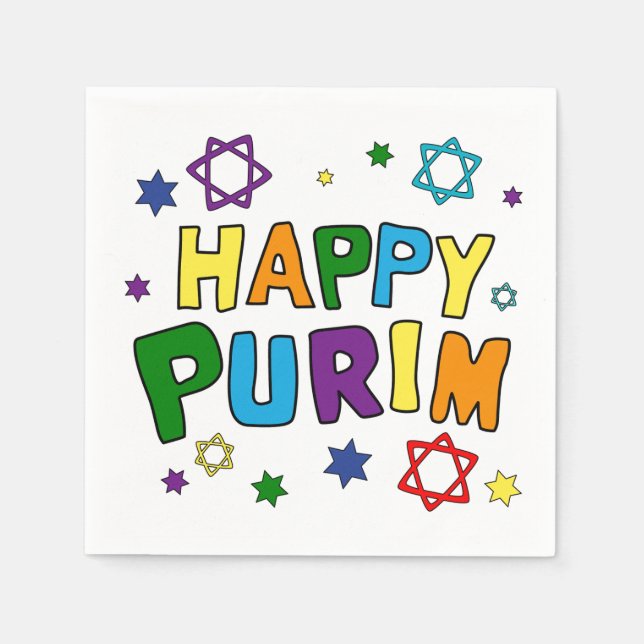 Lycklig Purim! Napkins Pappersservett (Framsidan)