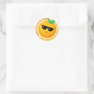 Lycklig Purim-Orangen, glad Round Sticker Runt Klistermärke