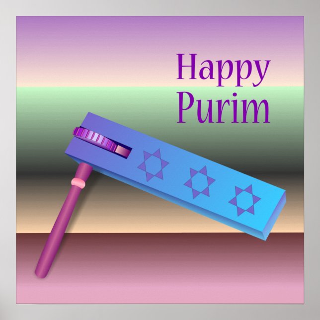 Lycklig Purim Poster (Framsidan)